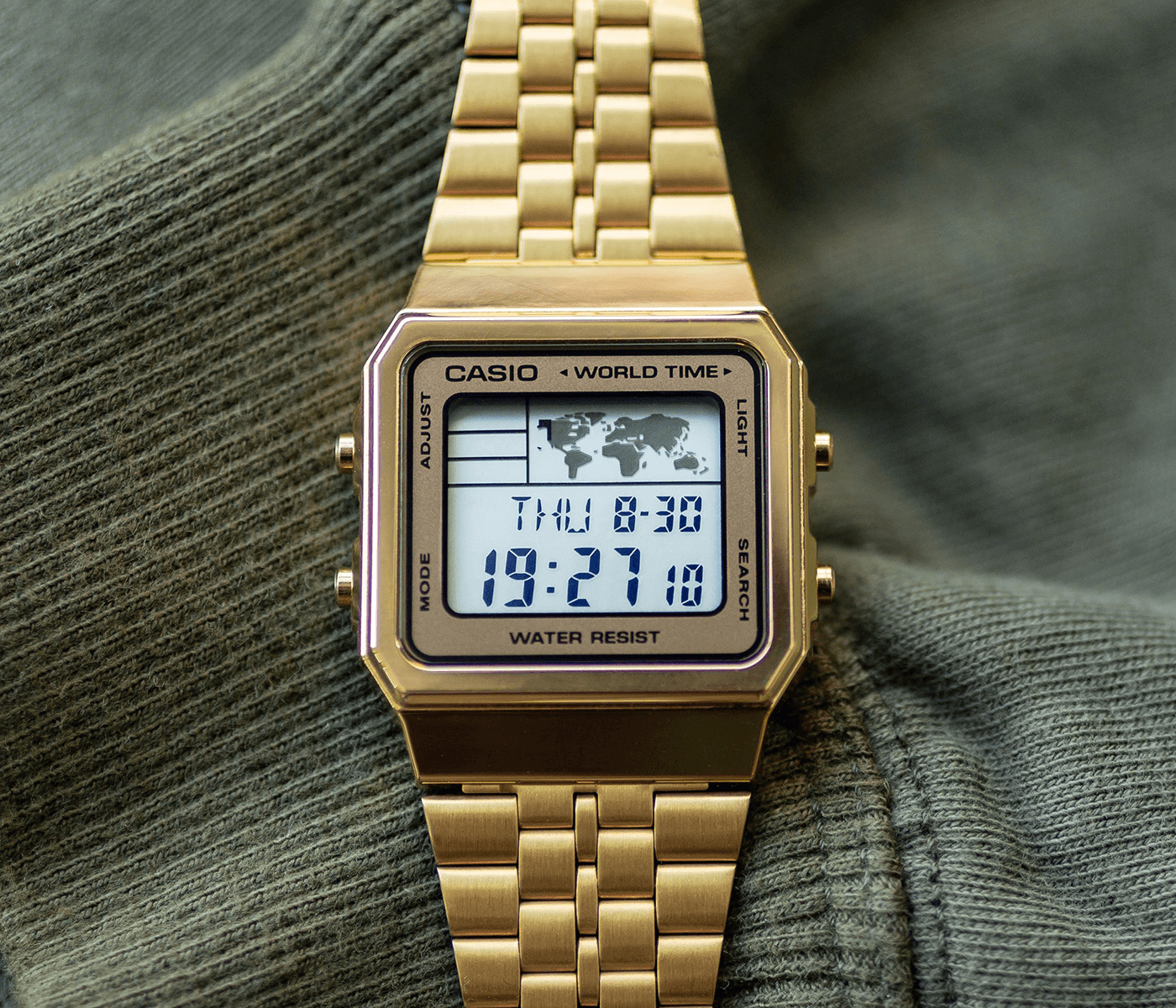 1140円 【おしゃれ】 CASIO カシオ HOTBIZ memory 200 29 time zoneメタルバンド メンズ腕時計
