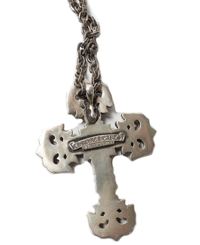 CHROME HEARTS Large Filigree Cross with paper chain Necklace