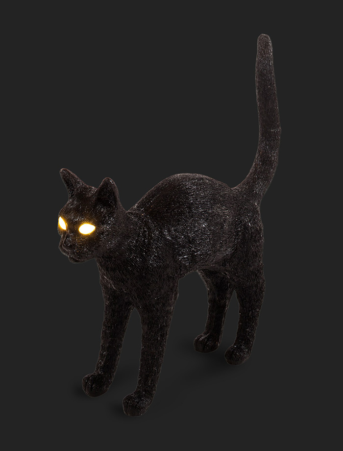 Seletti Jobby The Cat Lamp Black