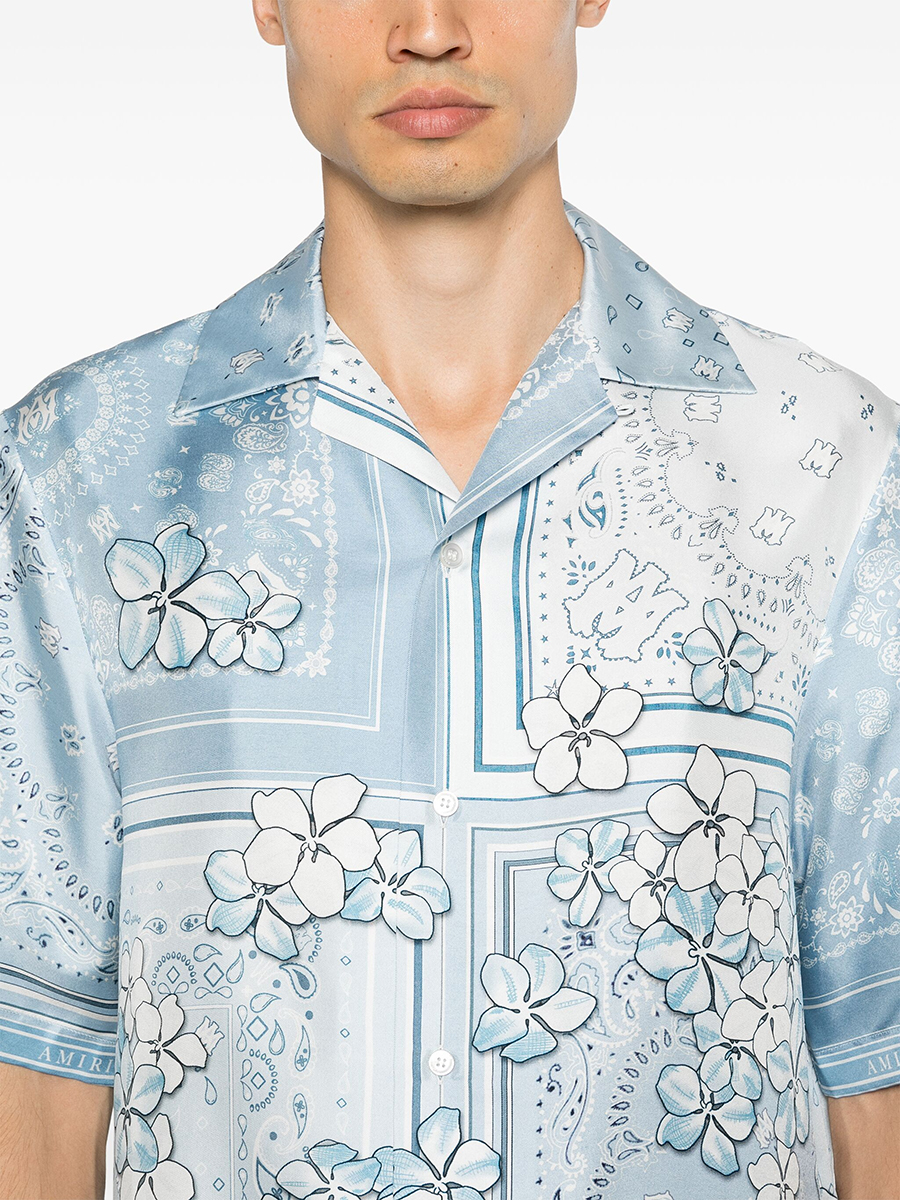 AMIRI Bandana Floral Silk Shirt 2024 Spring Summer