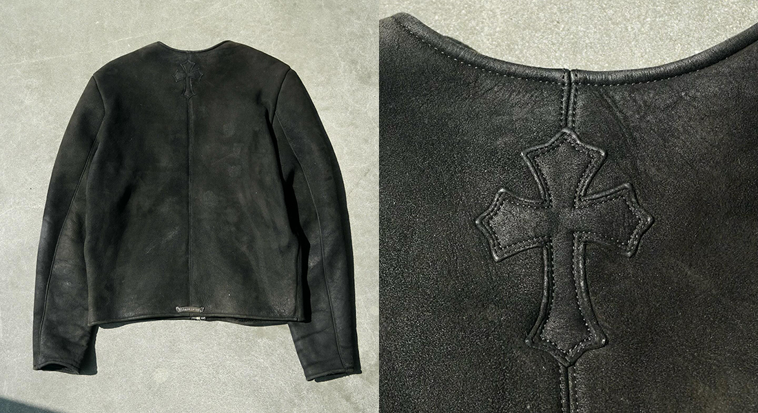 CHROME HEARTS Suede Shearling Jacket