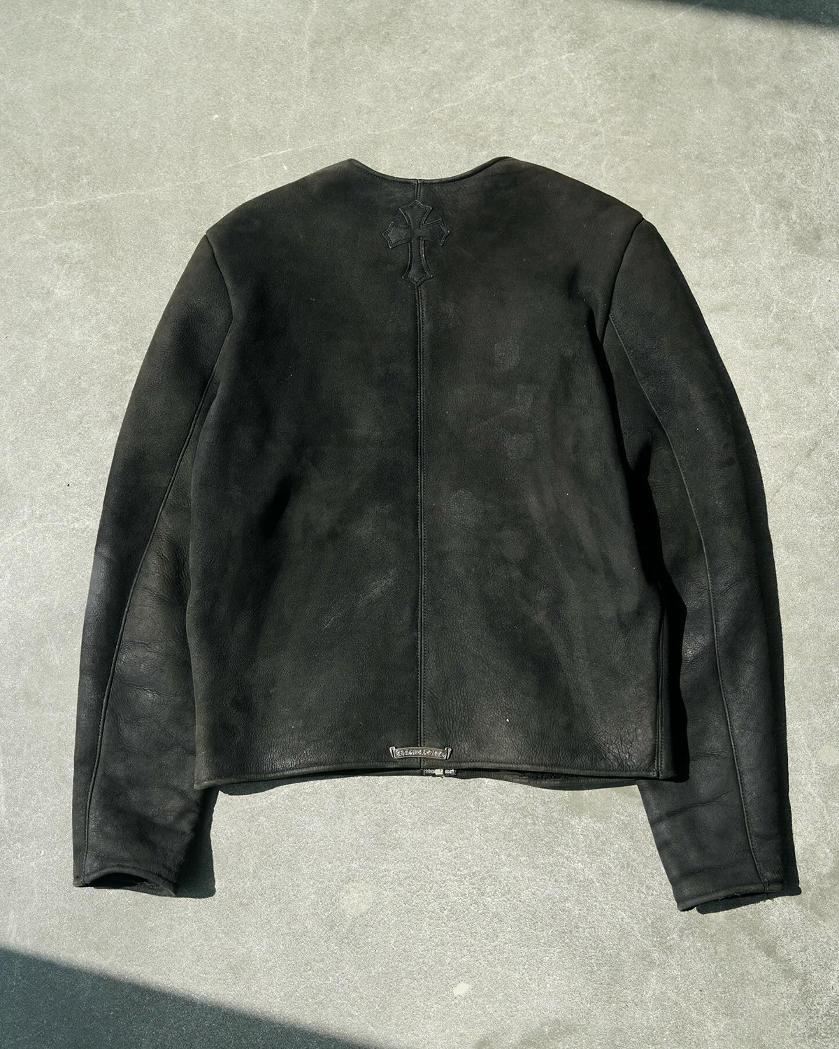 CHROME HEARTS Suede Shearling Jacket