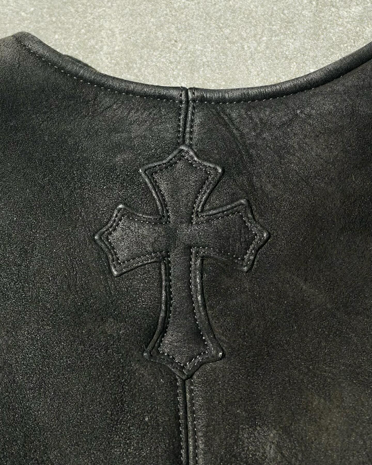 CHROME HEARTS Suede Shearling Jacket