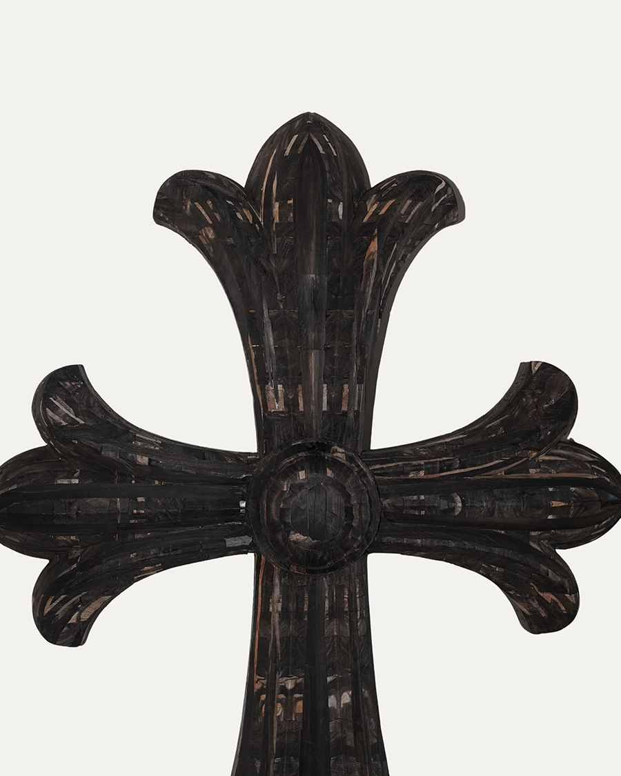 CHROME HEARTS 6 Foot Pressed Ebony Wood Cross