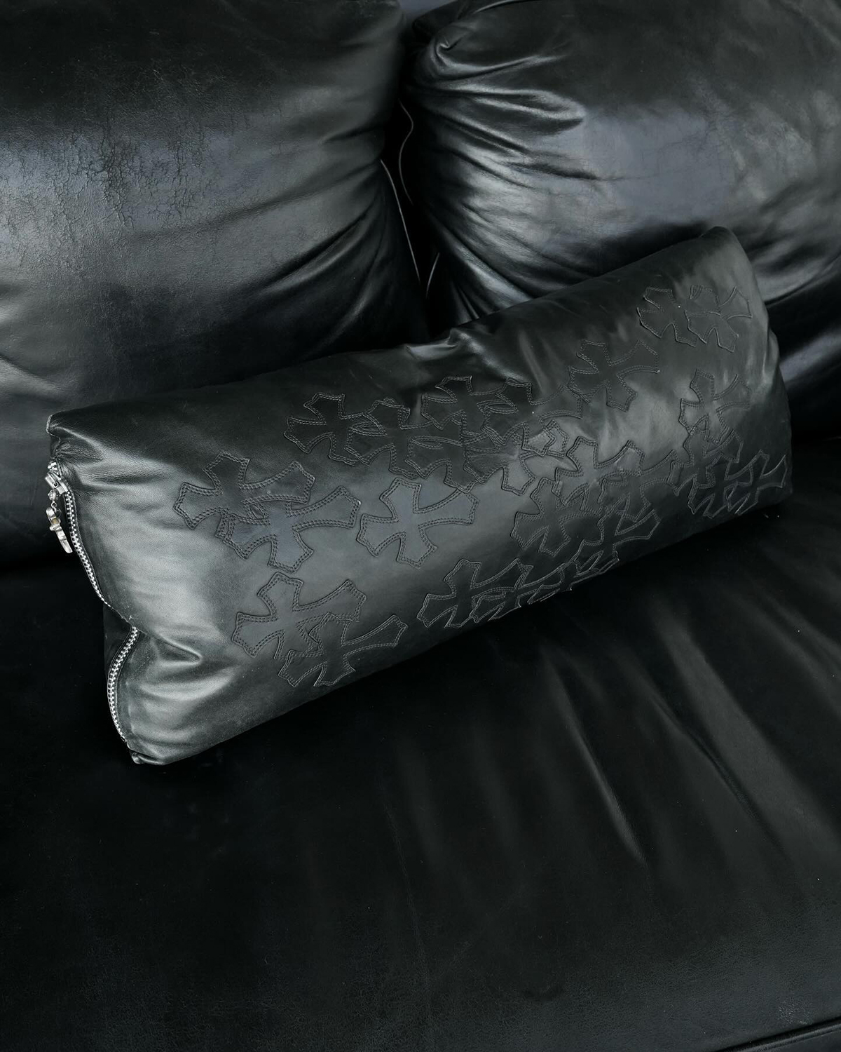 CHROME HEARTS Cross Patch Leather Pillow