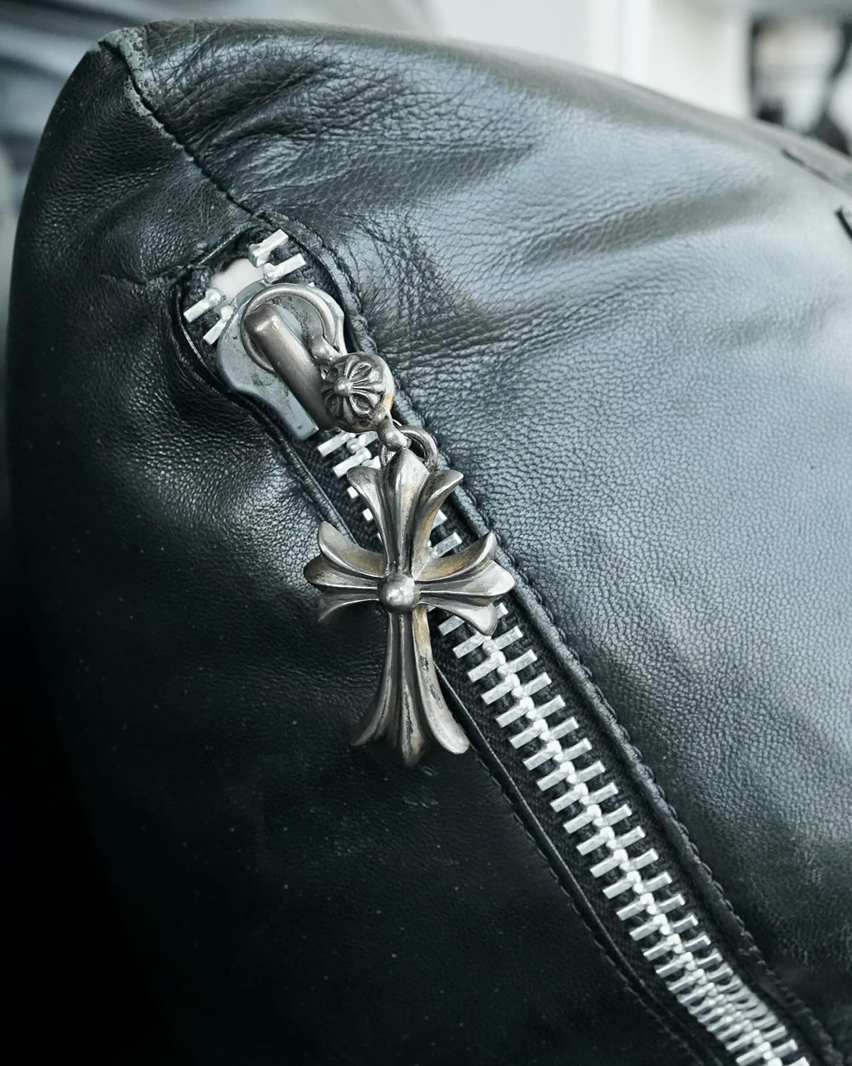 CHROME HEARTS Cross Patch Leather Pillow