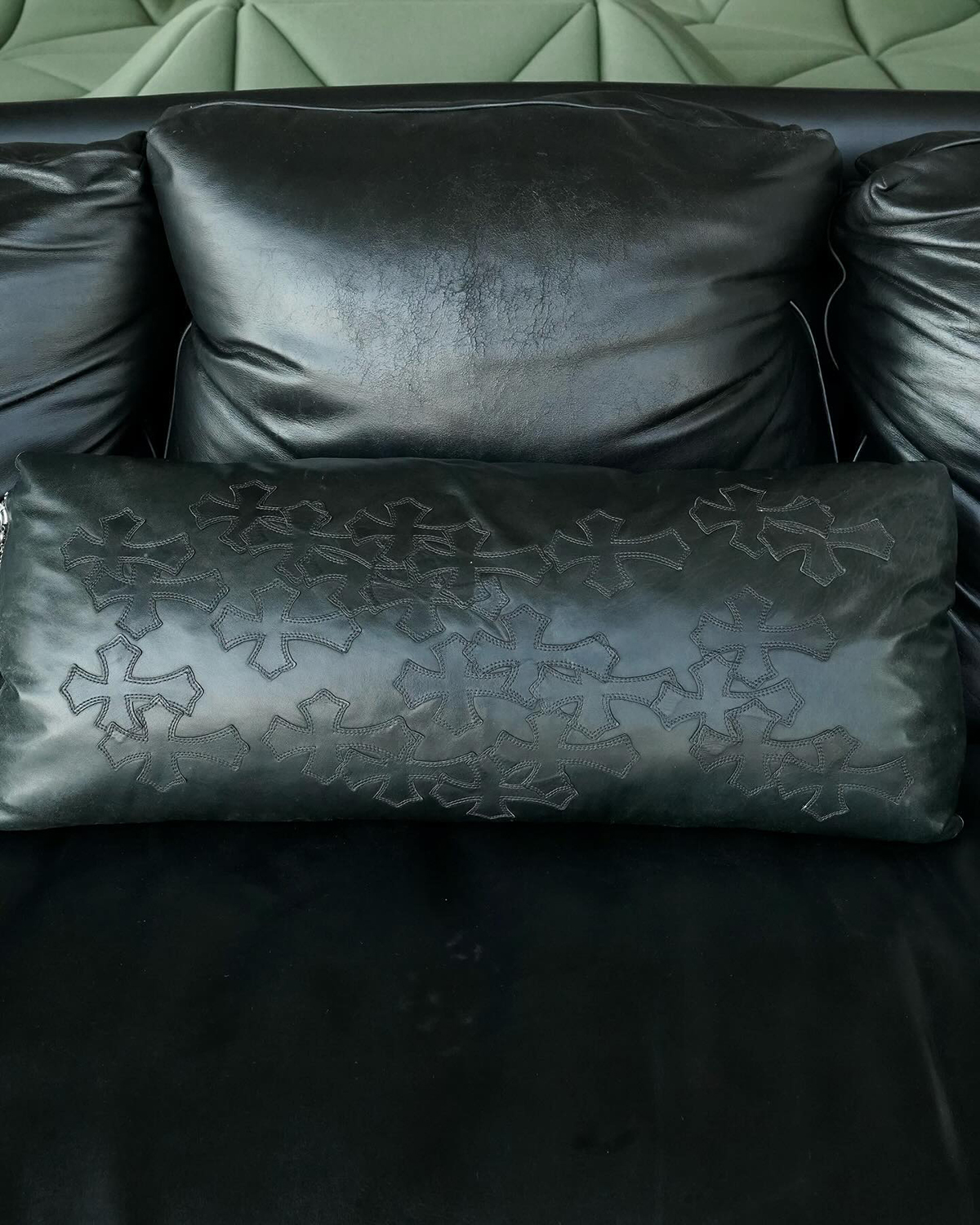 CHROME HEARTS Cross Patch Leather Pillow