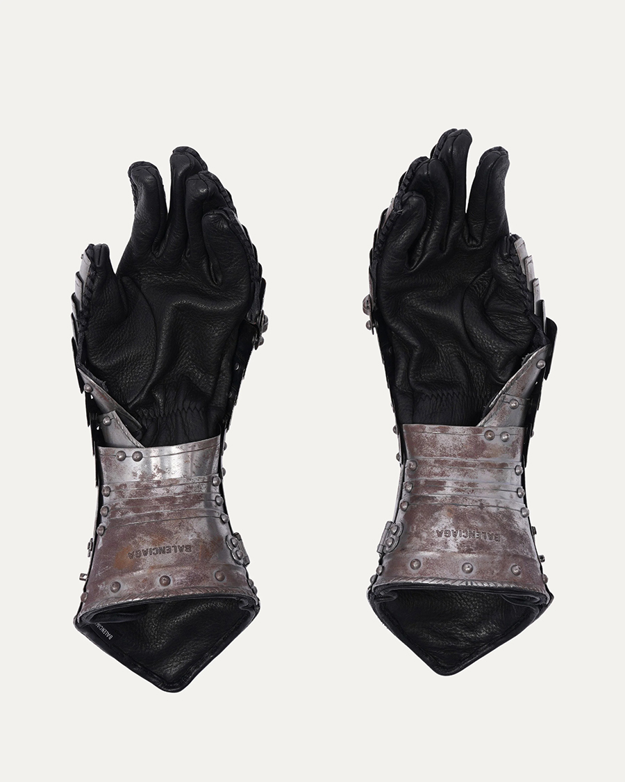 BALENCIAGA 2021 Autumn Winter Chevalier Knight Gloves