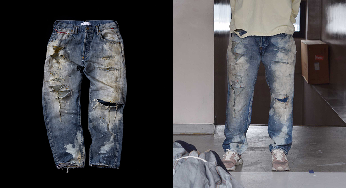 ANACHRONORM AN352 HARD REMAKED REGULAR TAPERED 5P PANTS INDIGO (REMAKE)