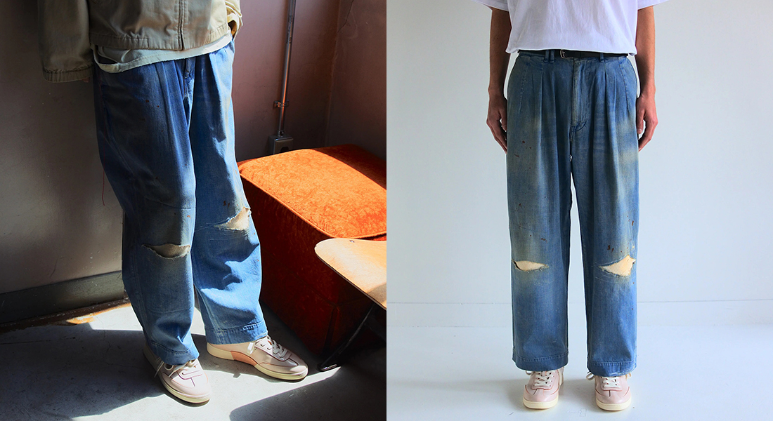 ANACHRONORM AN402 REMAKED WIDE DENIM TROUSERS