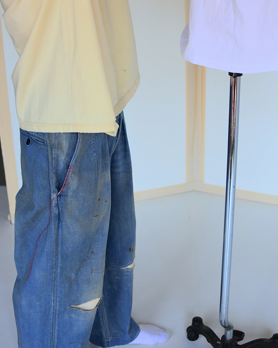ANACHRONORM AN402 REMAKED WIDE DENIM TROUSERS