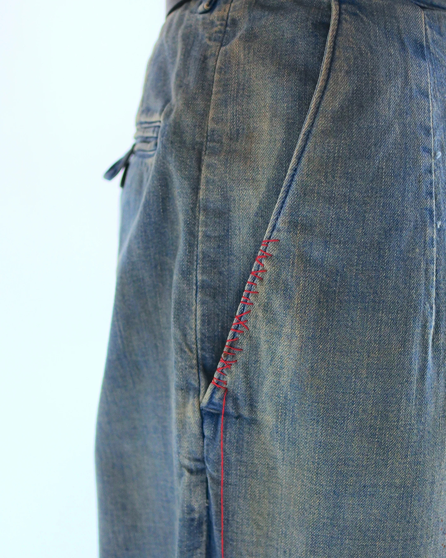 ANACHRONORM AN402 REMAKED WIDE DENIM TROUSERS