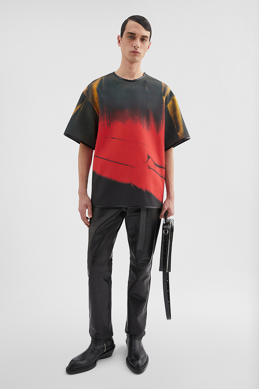 JIL SANDER CALF LEATHER PANTS