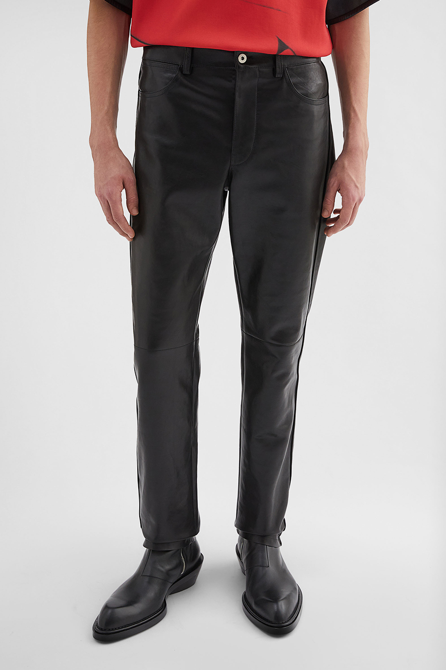 JIL SANDER CALF LEATHER PANTS