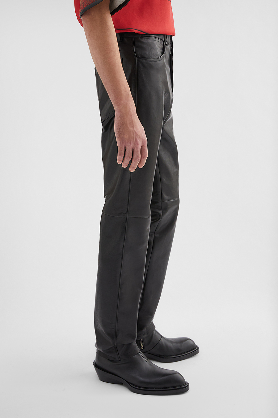 JIL SANDER CALF LEATHER PANTS