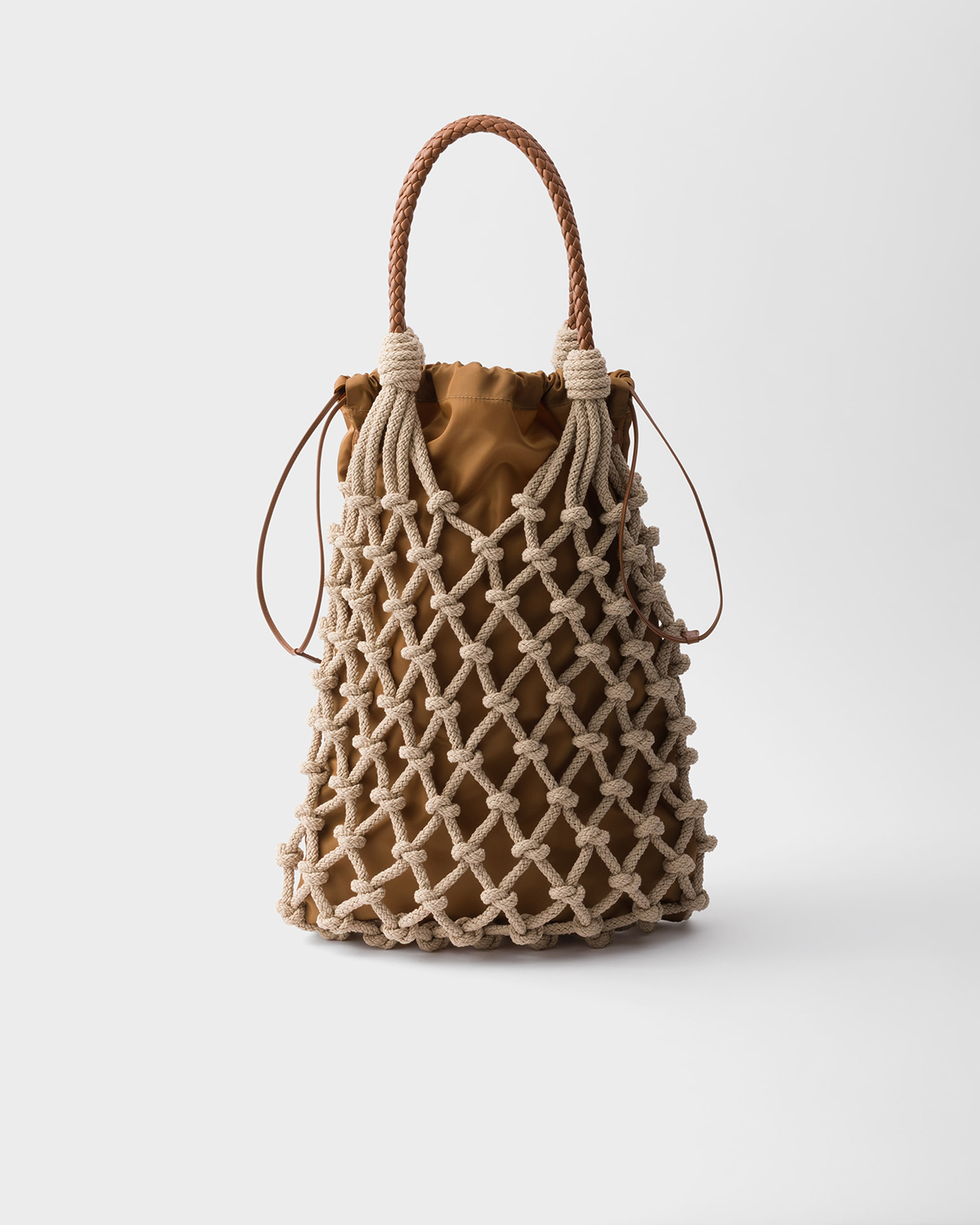 PRADA Cotton Code Macrame Tote Bag 2025 Spring Summer