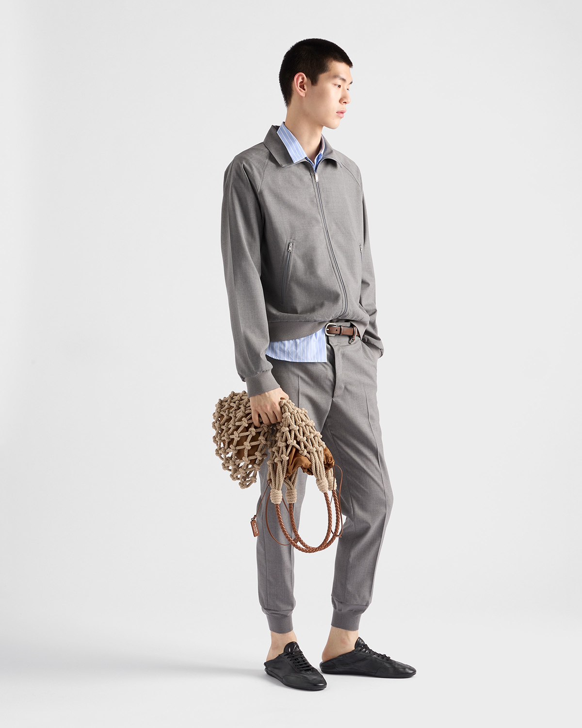 PRADA Cotton Code Macrame Tote Bag 2025 Spring Summer