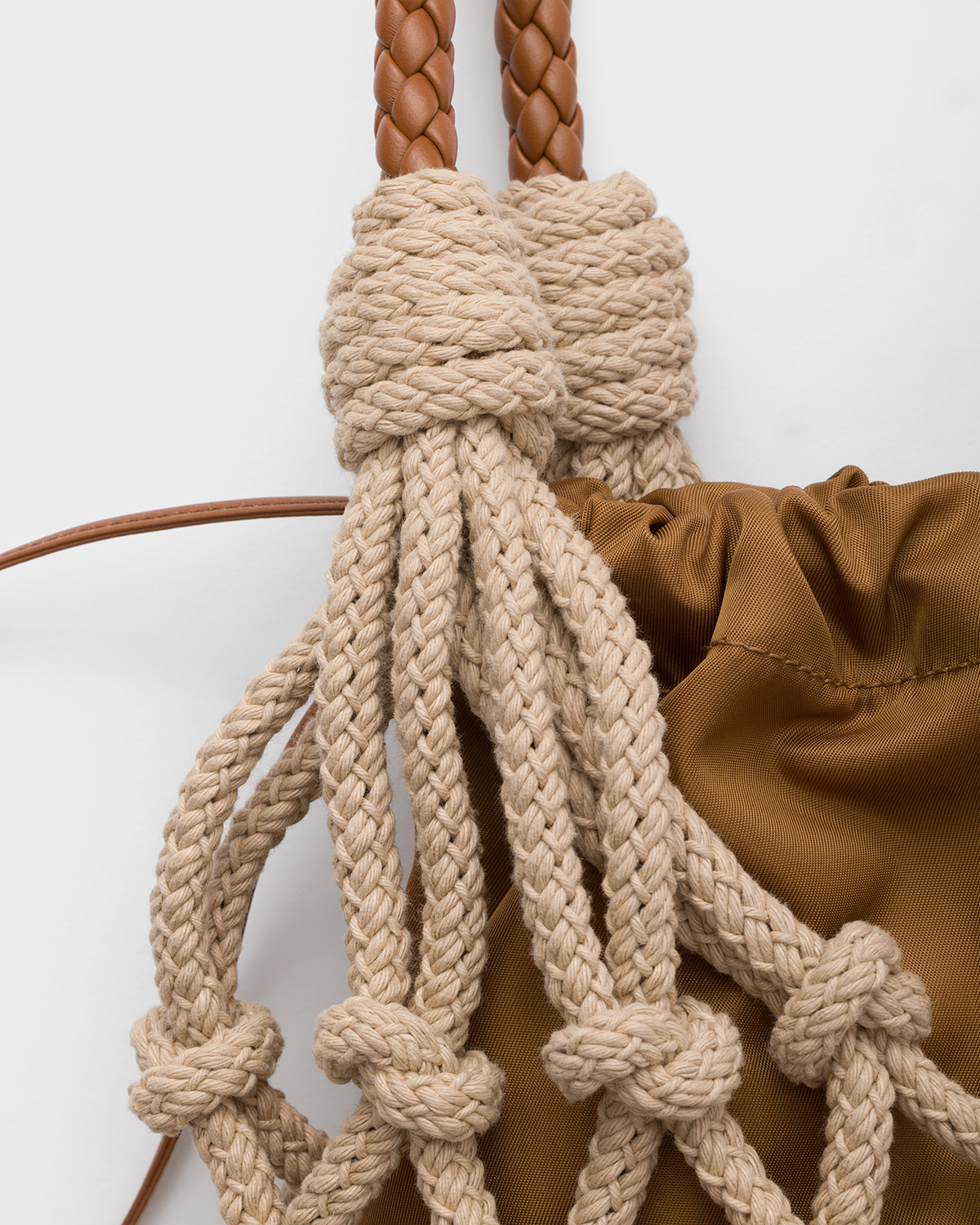 PRADA Cotton Code Macrame Tote Bag 2025 Spring Summer