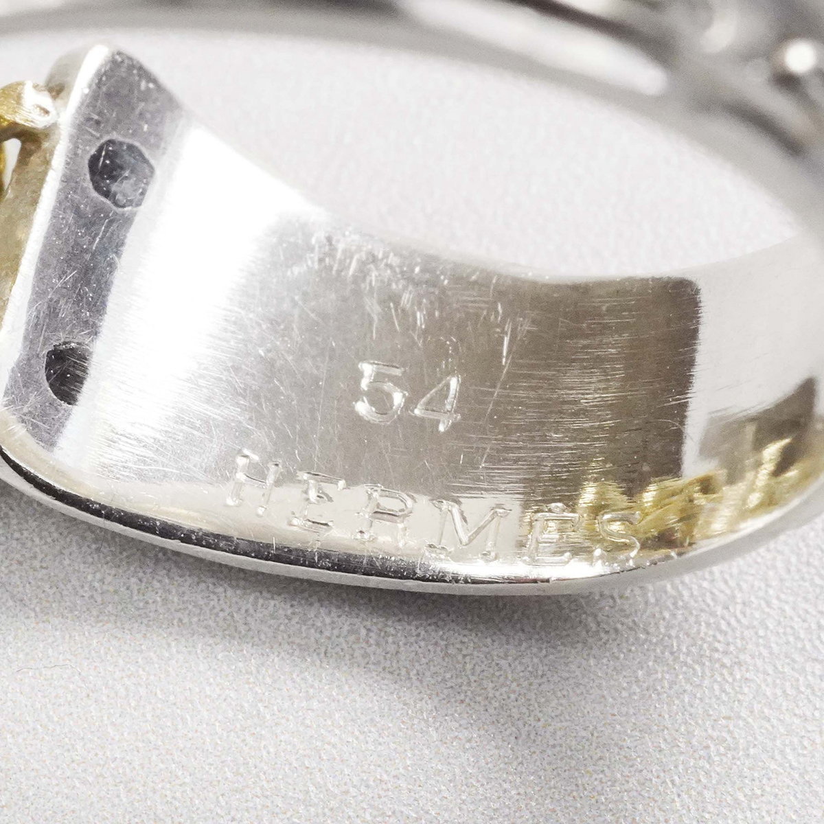 HERMÈS Chain Combination Ring Silver & 18k Yellow Gold, Parade Ring Silver, Saw Ash Ring Silver