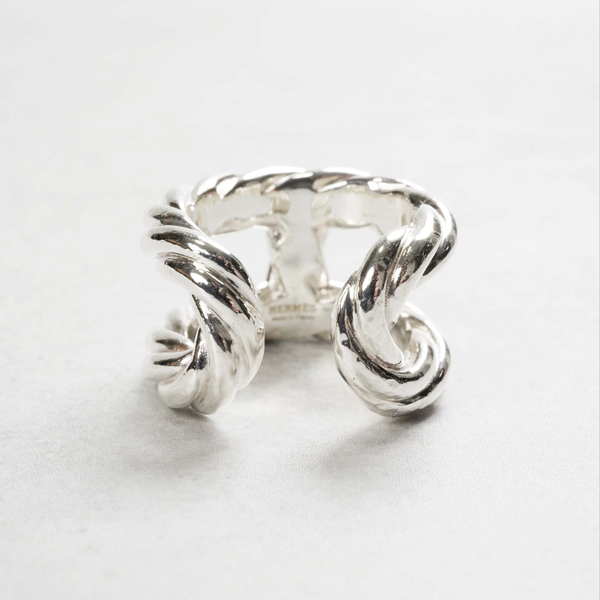 HERMÈS Chain Combination Ring Silver & 18k Yellow Gold, Parade Ring Silver, Saw Ash Ring Silver