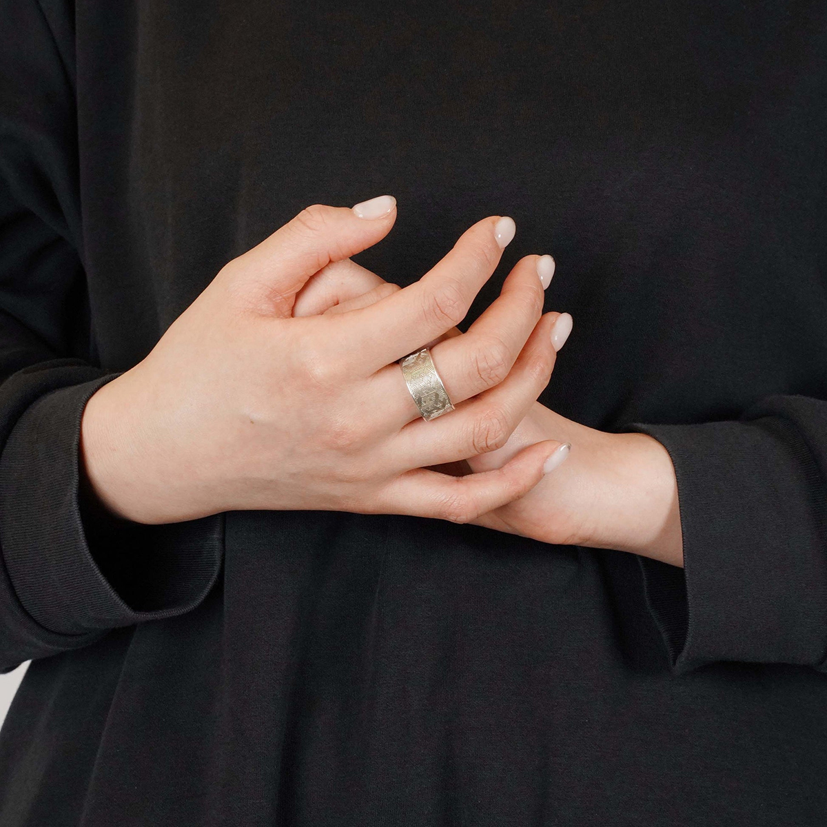 HERMÈS Chain Combination Ring Silver & 18k Yellow Gold, Parade Ring Silver, Saw Ash Ring Silver