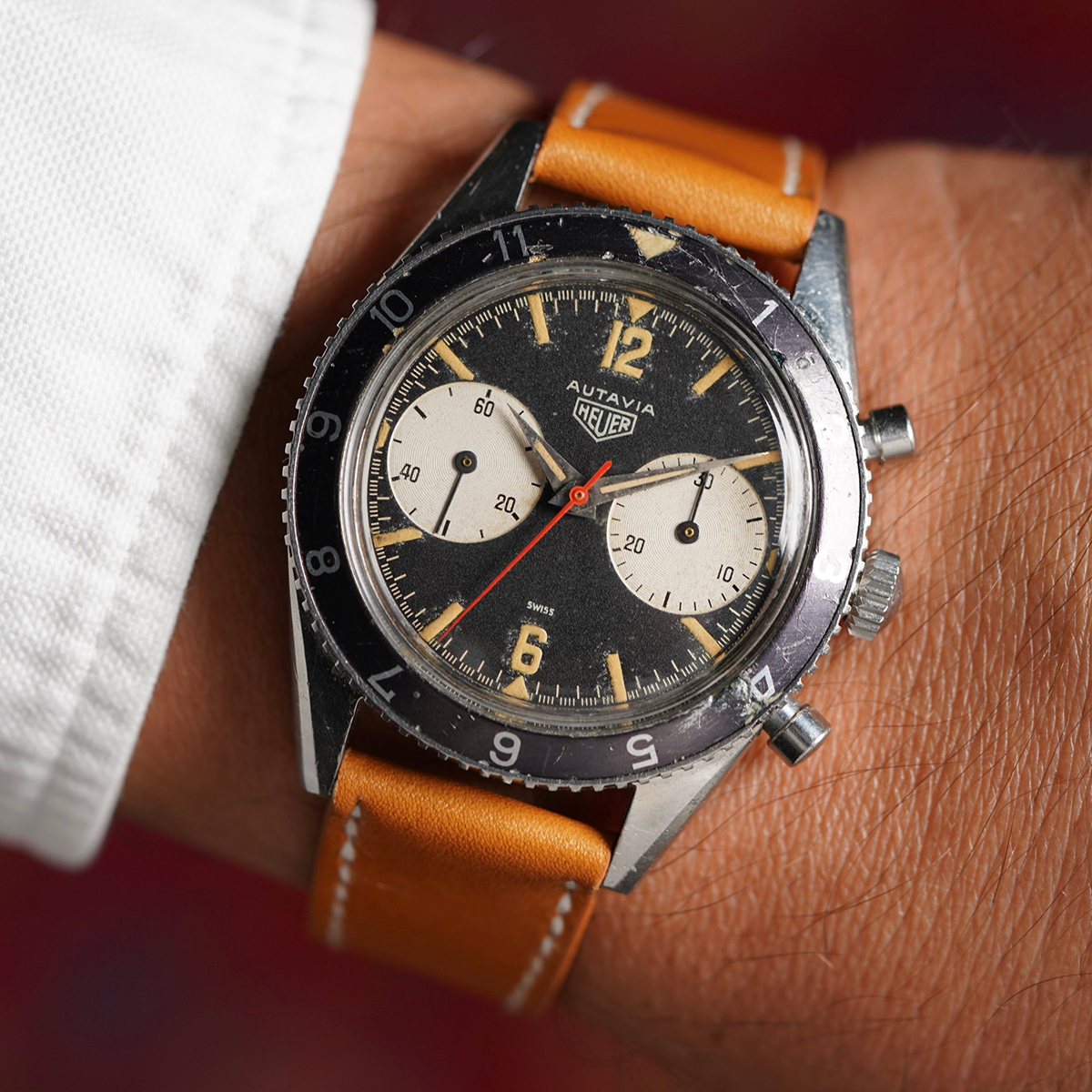 1960's Heuer Autavia Ref.3646 Big Eye First Execution Unpolished