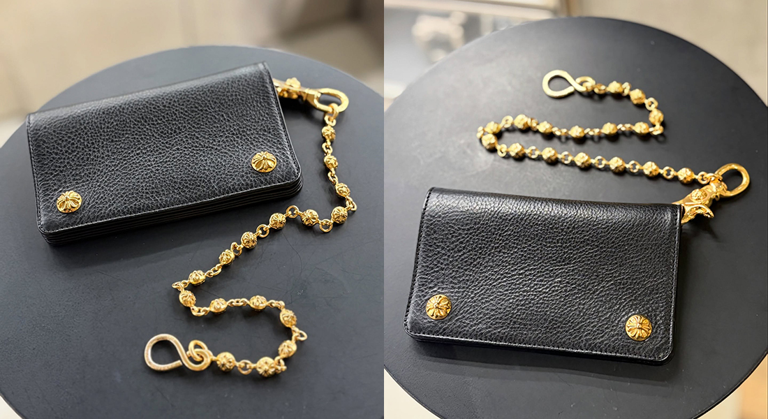 CHROME HEARTS 22k Cross Ball Wallet Chain & 22k Trucker Wallet