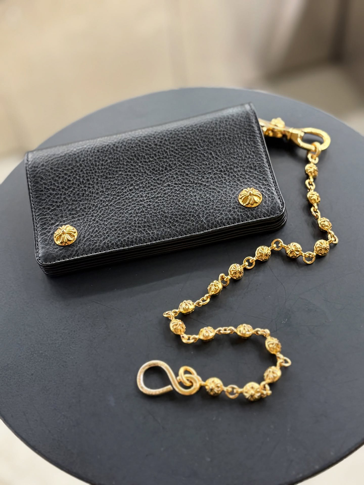 CHROME HEARTS 22k Cross Ball Wallet Chain & 22k Trucker Wallet