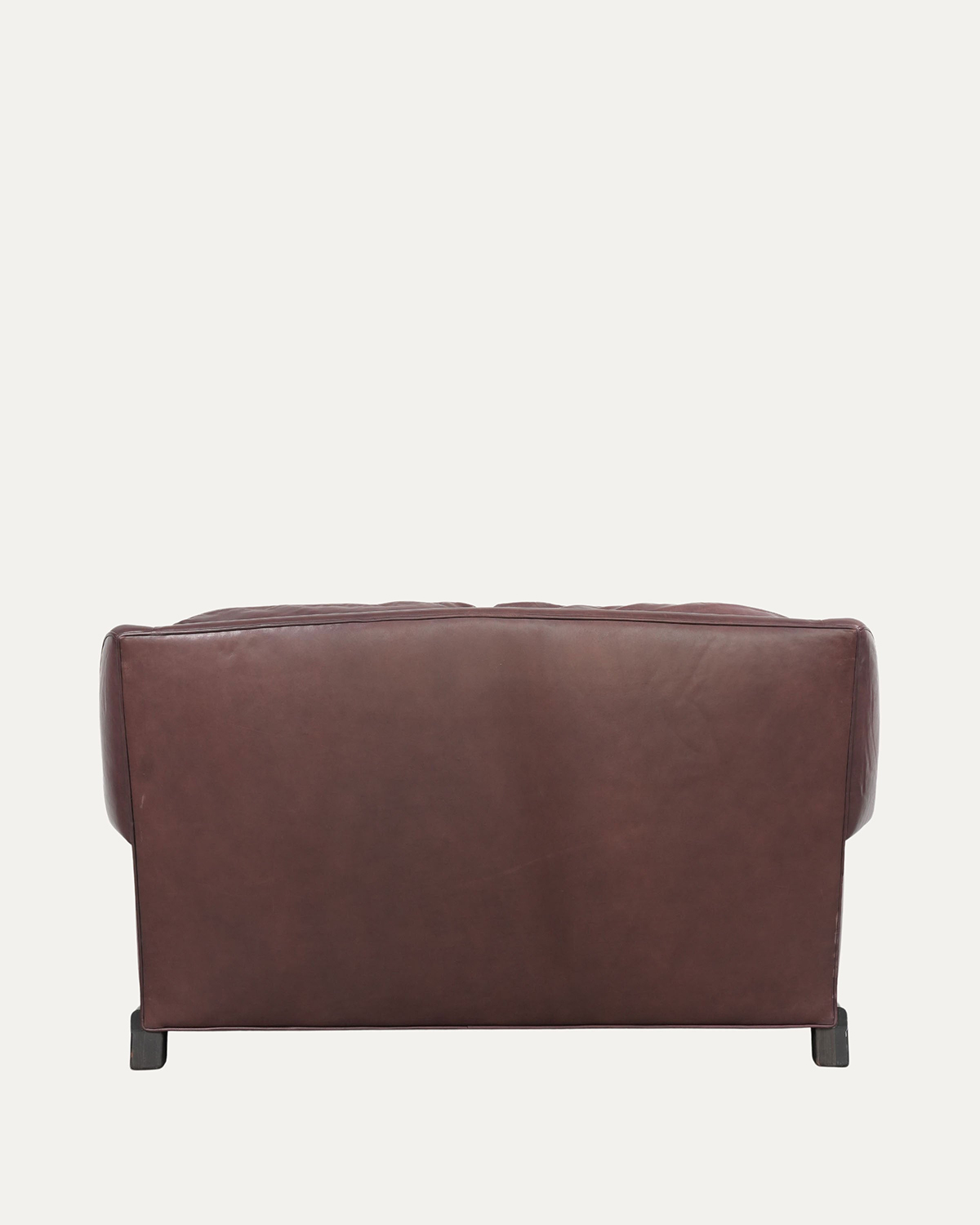 CHROME HEARTS Brown Leather & Ebony Wood Cross Patch Sofa Brown Leather Cross Patch Lounge Chair & Ottoman Set