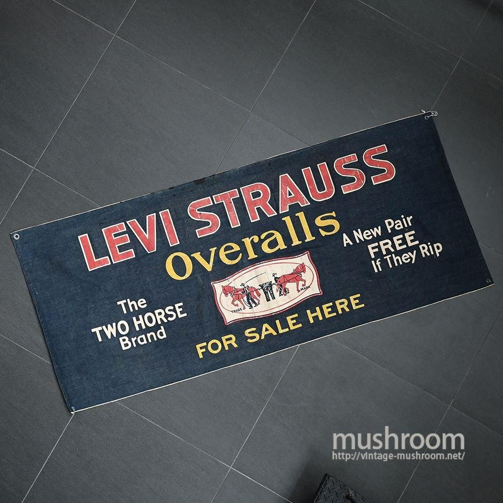 1920's LEVI'S ADVERTISING DENIM BANNER 1st MODEL