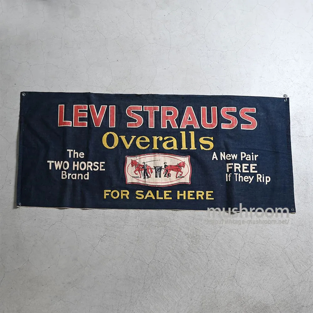 1920's LEVI'S ADVERTISING DENIM BANNER 1st MODEL