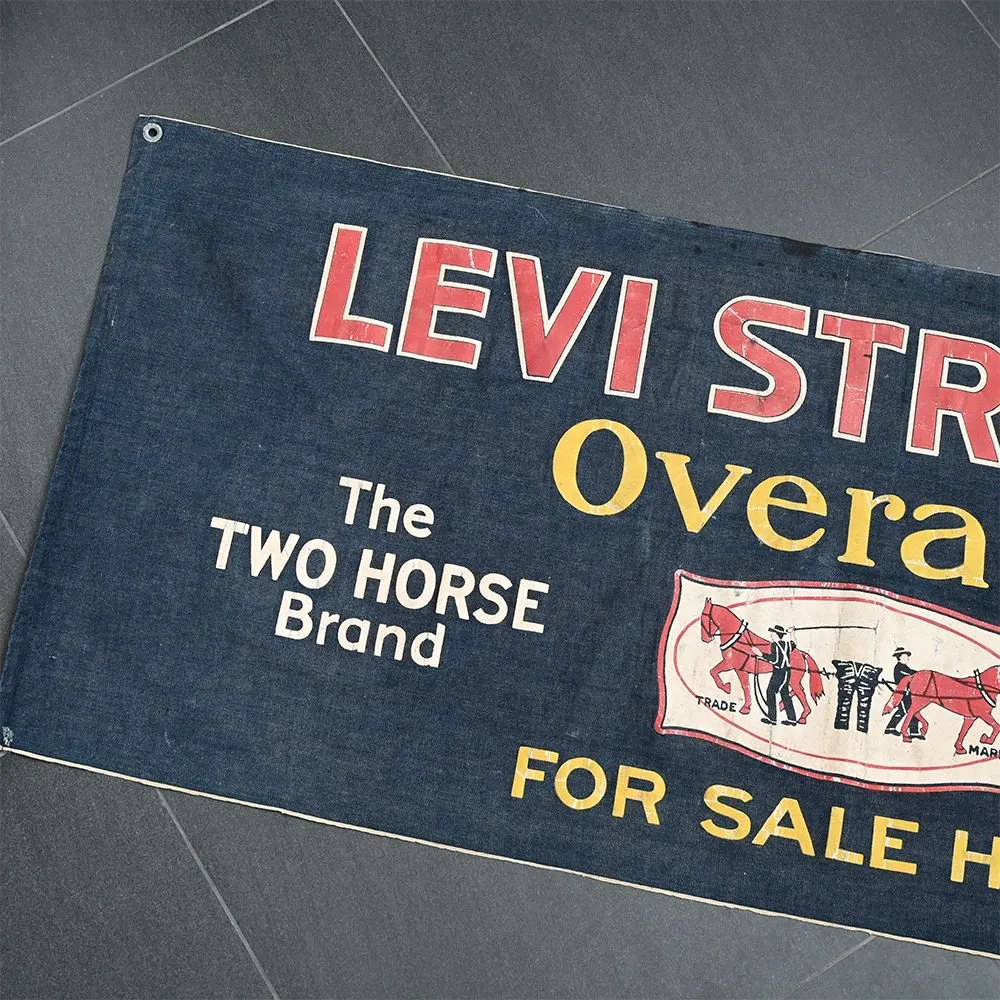 1920's LEVI'S ADVERTISING DENIM BANNER 1st MODEL