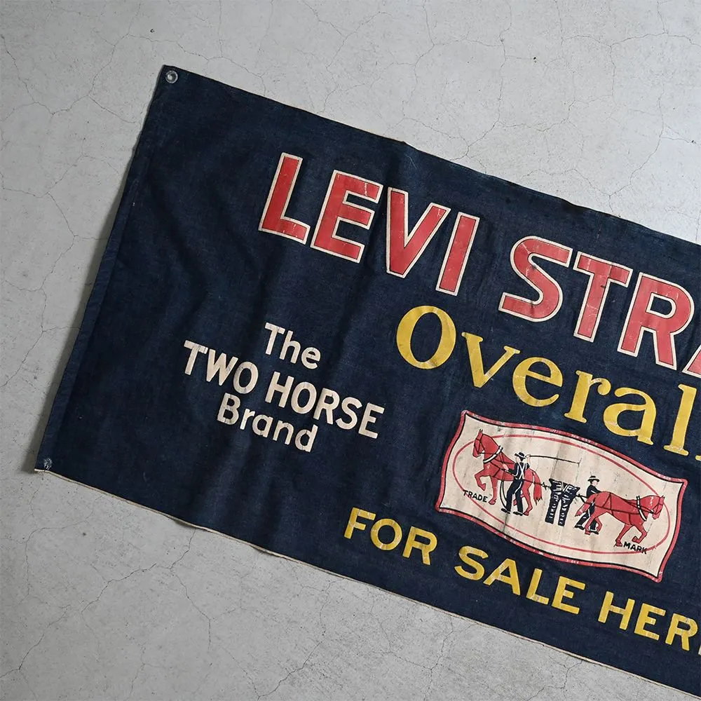 1920's LEVI'S ADVERTISING DENIM BANNER 1st MODEL