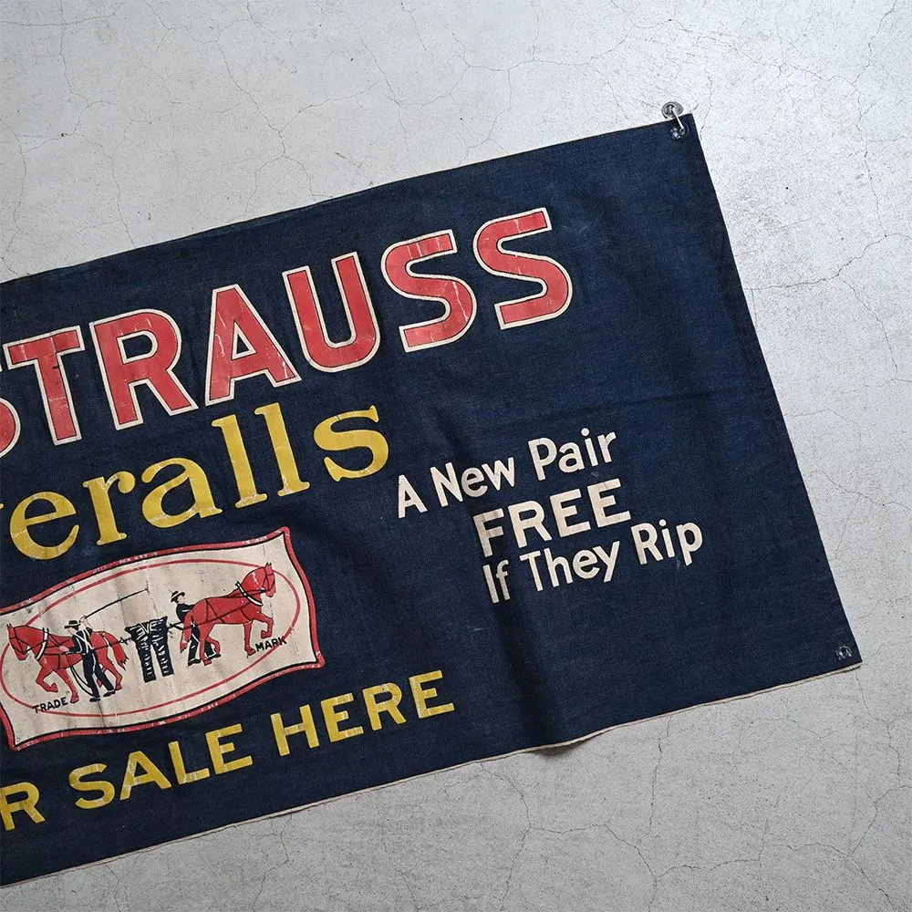 1920's LEVI'S ADVERTISING DENIM BANNER 1st MODEL