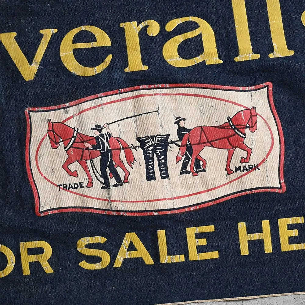 1920's LEVI'S ADVERTISING DENIM BANNER 1st MODEL