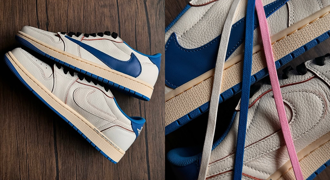 Travis Scott x Nike x fragment design Air Jordan 1 Low OG SP “Sail_Military Blue”