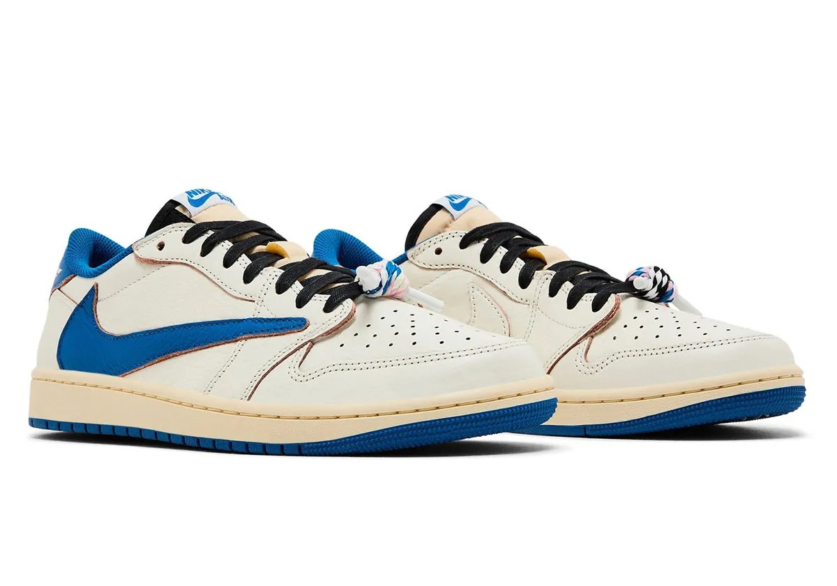 Travis Scott x Nike x fragment design Air Jordan 1 Low OG SP “Sail_Military Blue”