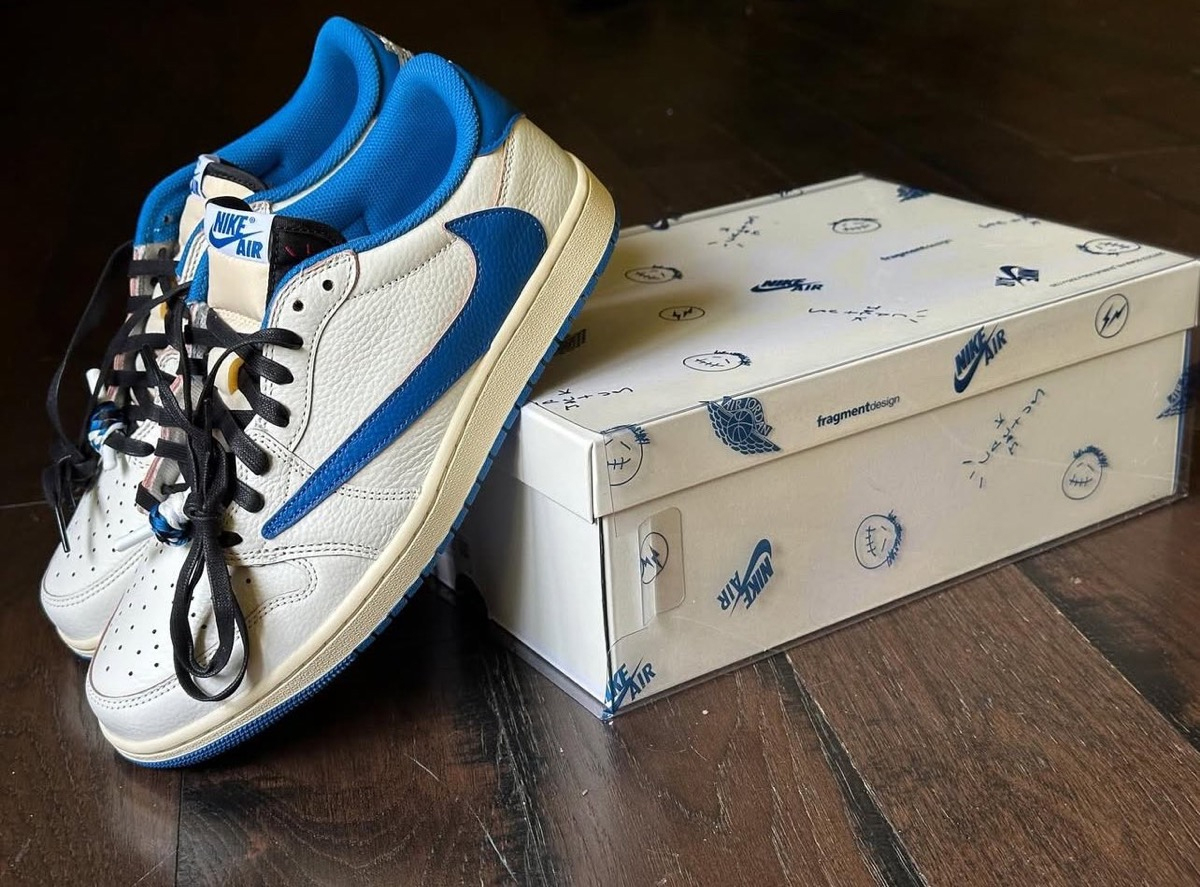 Travis Scott x Nike x fragment design Air Jordan 1 Low OG SP “Sail_Military Blue”