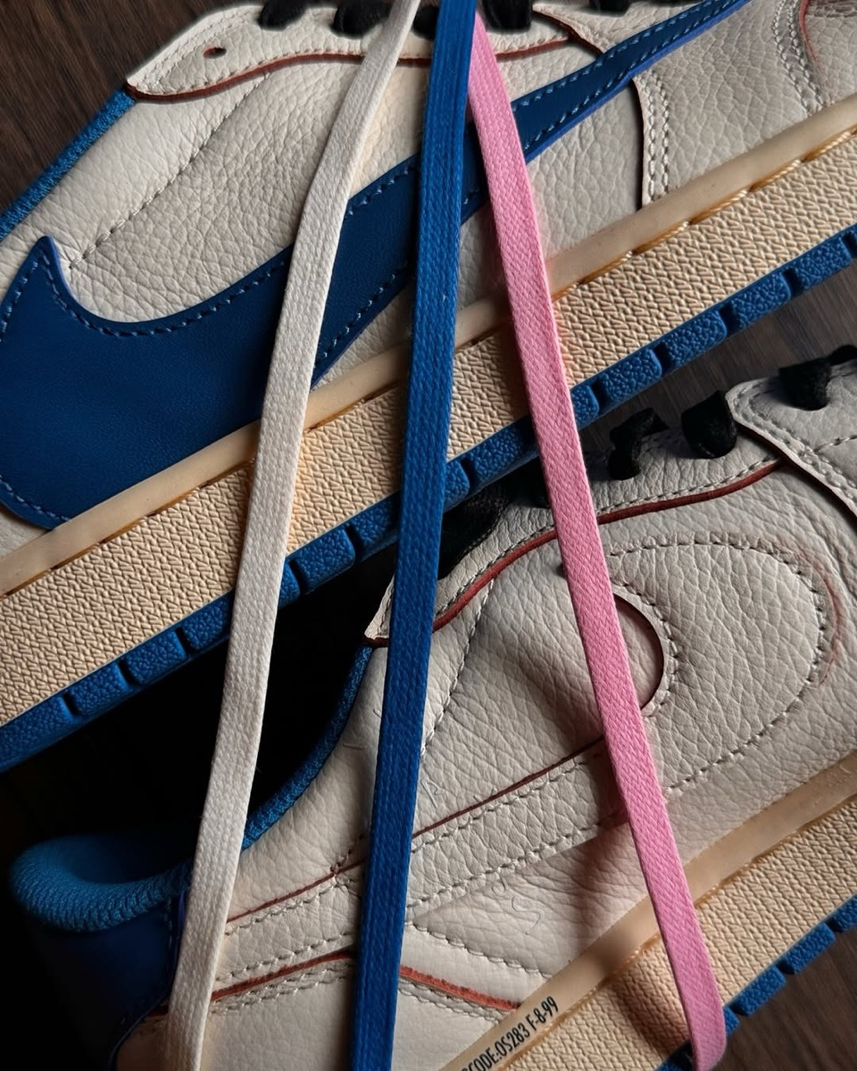 Travis Scott x Nike x fragment design Air Jordan 1 Low OG SP “Sail_Military Blue”