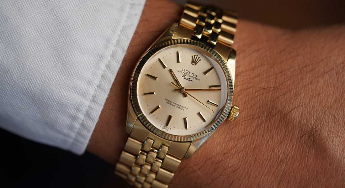 Rolex x Cartier Oyster Perpetual Ref.1005 14k Yellow Gold