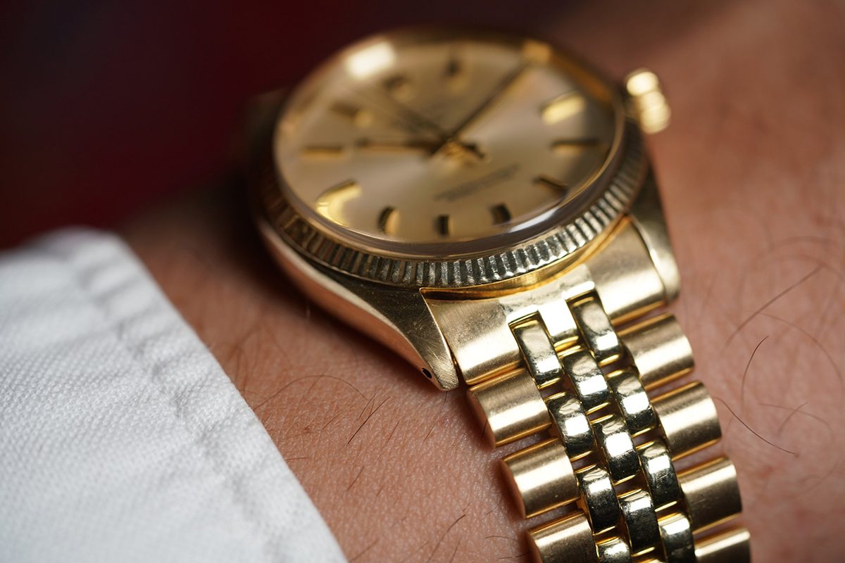 Rolex x Cartier Oyster Perpetual Ref.1005 14k Yellow Gold