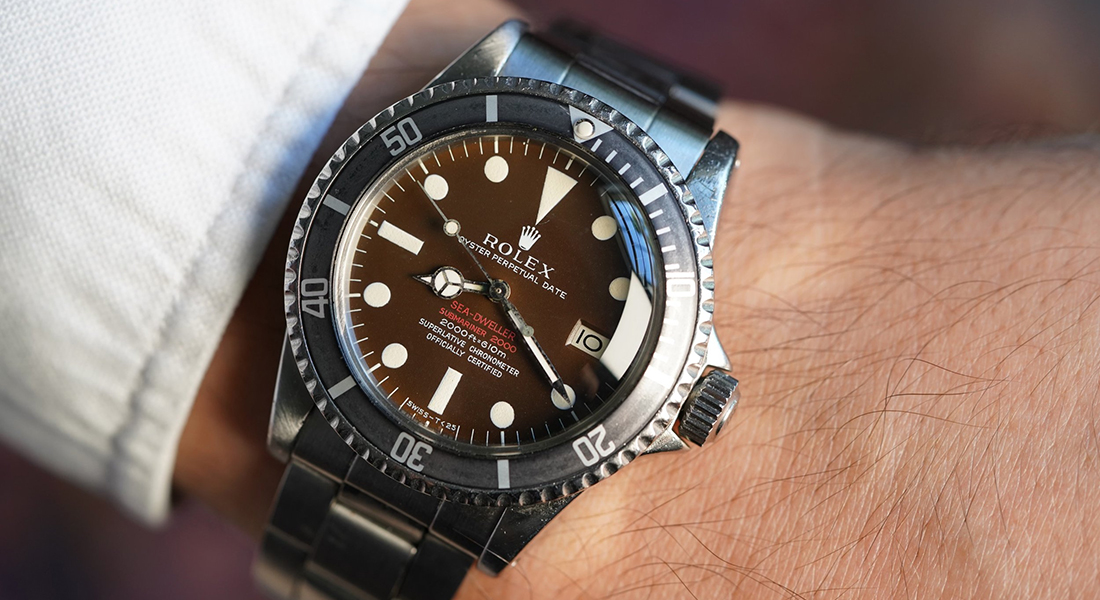 1970's Rolex Sea-Dweller Double Red Ref1665 Tropical Thin Case