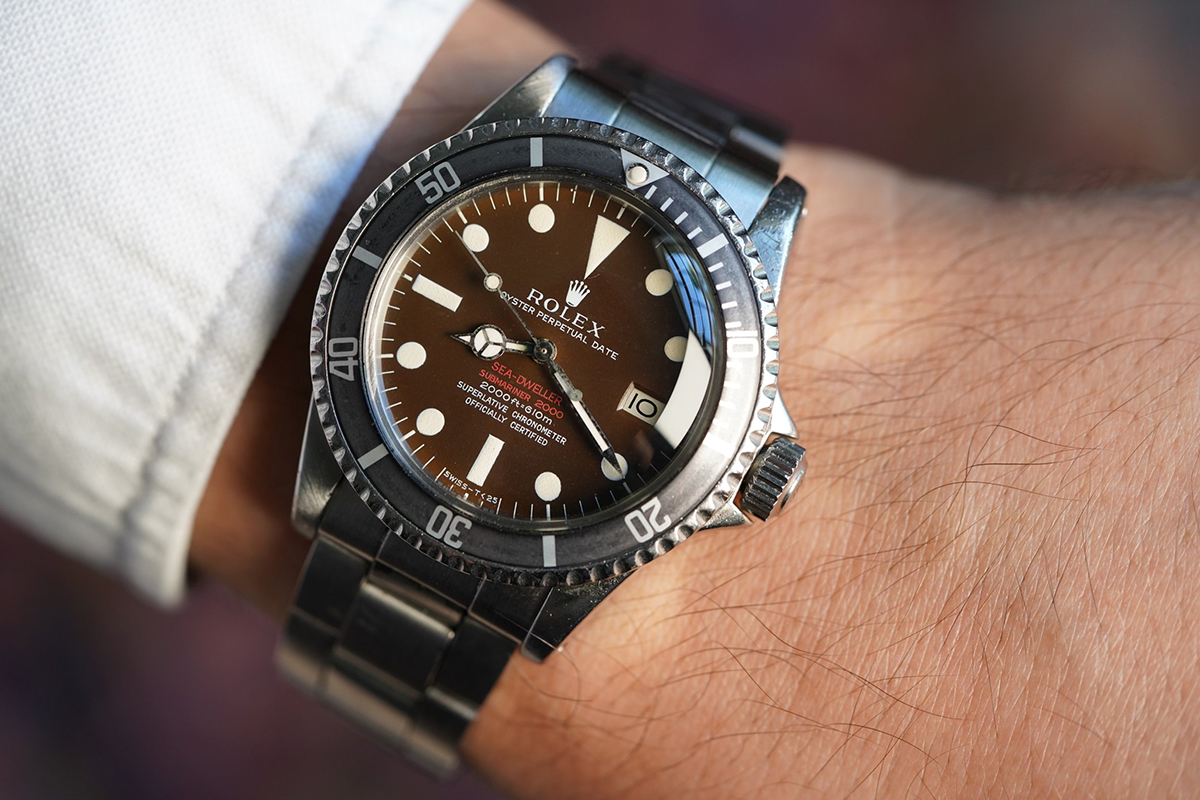 1970's Rolex Sea-Dweller Double Red Ref1665 Tropical Thin Case