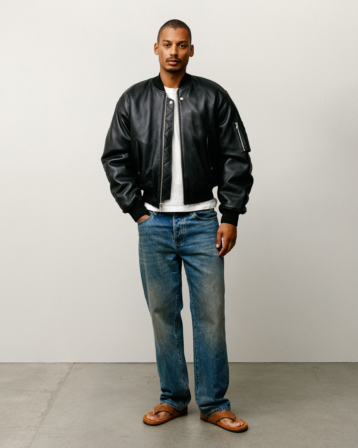 STÜSSY 2025 Autumn Winter LEATHER BUILT BOMBER JACKET
