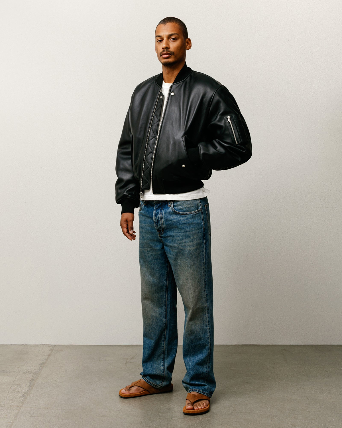 STÜSSY 2025 Autumn Winter LEATHER BUILT BOMBER JACKET