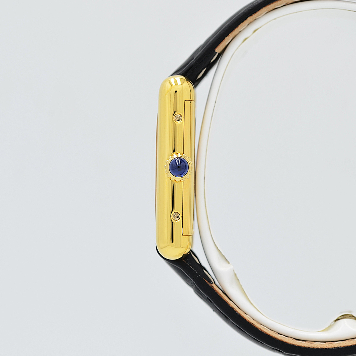 1980's Cartier Must Tank SM Onyx with International Eternal Permanent Guarantee Card