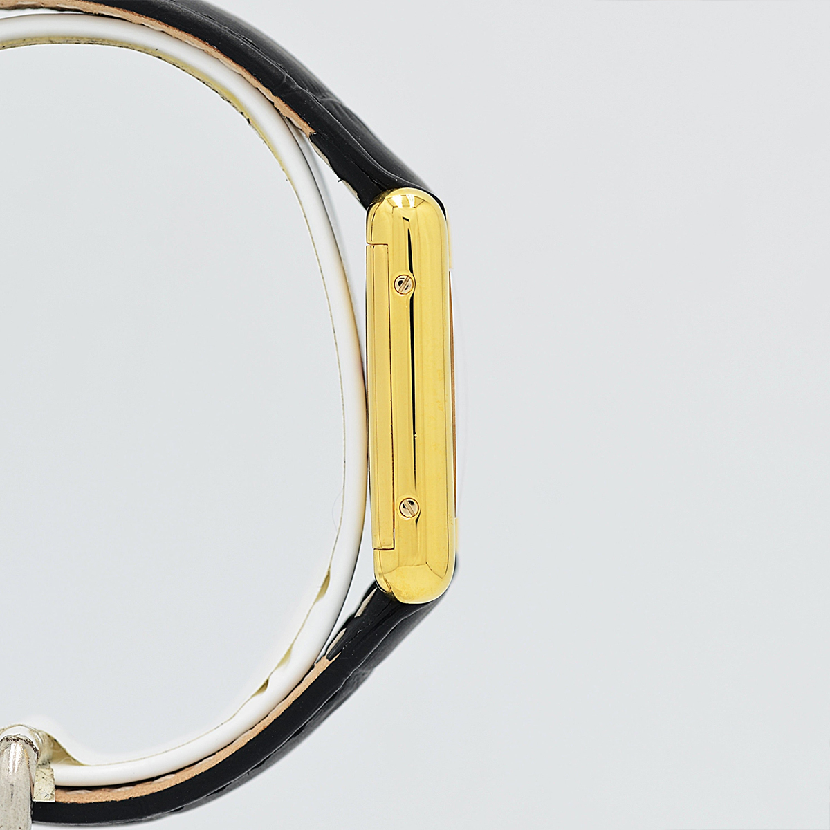 1980's Cartier Must Tank SM Onyx with International Eternal Permanent Guarantee Card