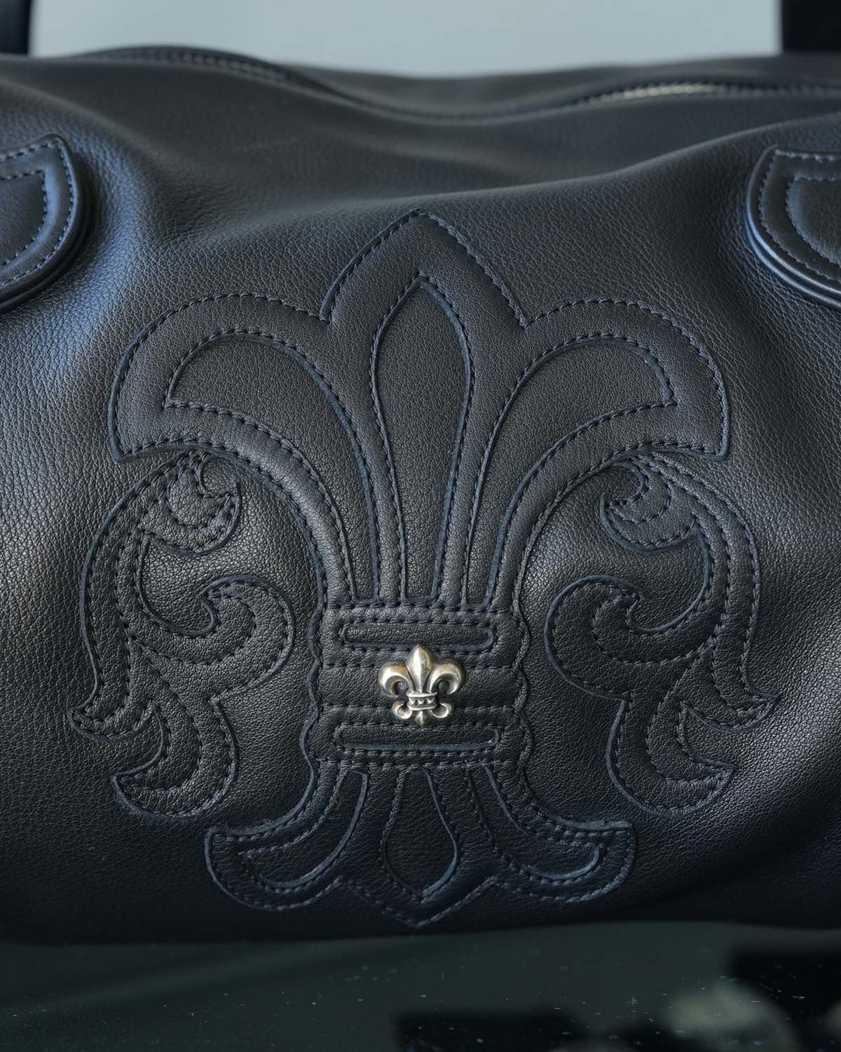 CHROME HEARTS Fleur Embellished Leather Duffel Bag