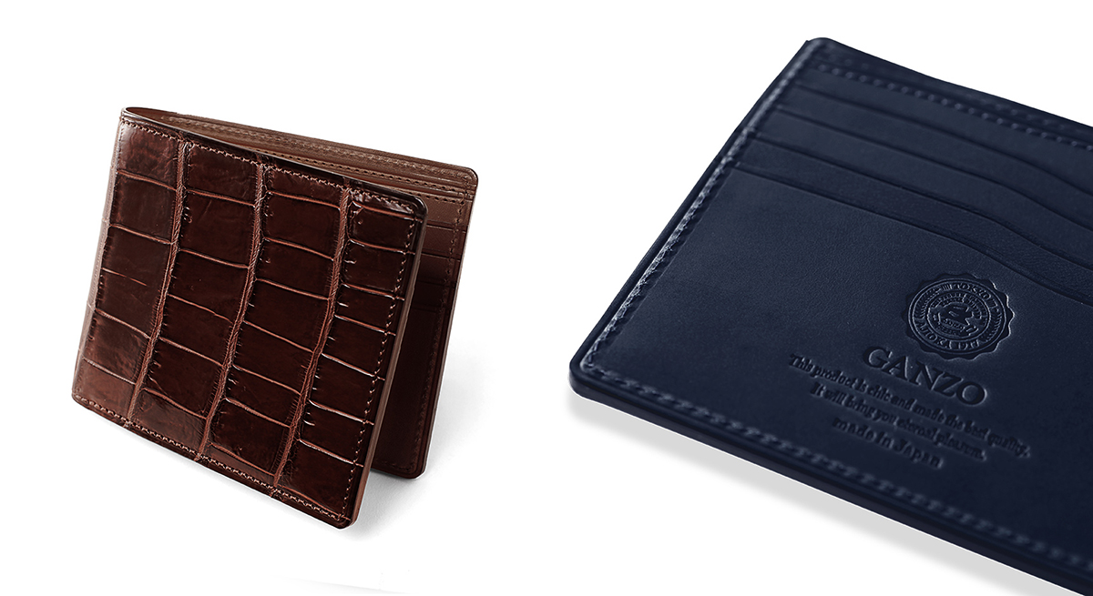 GANZO Small Crocodile Leather Bill Wallet