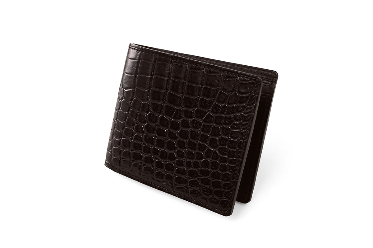 GANZO Small Crocodile Leather Bill Wallet